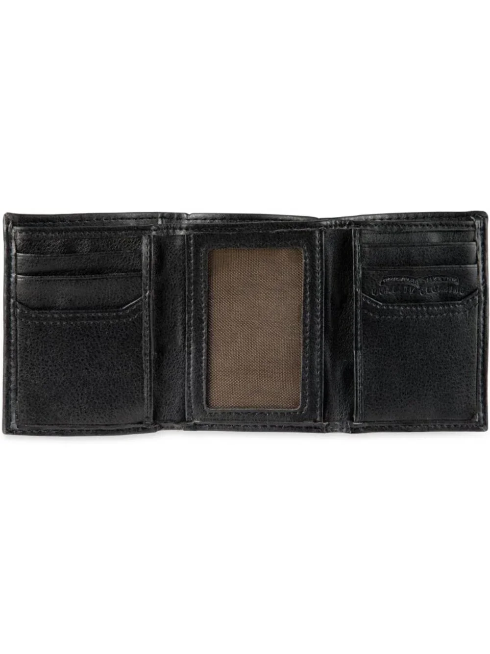 Sleek Slim Men's Trifold Wallet with ID Window & Credit Card Holder - Black
